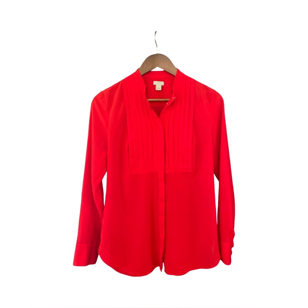 J. Crew Vibrant Red Blouse
